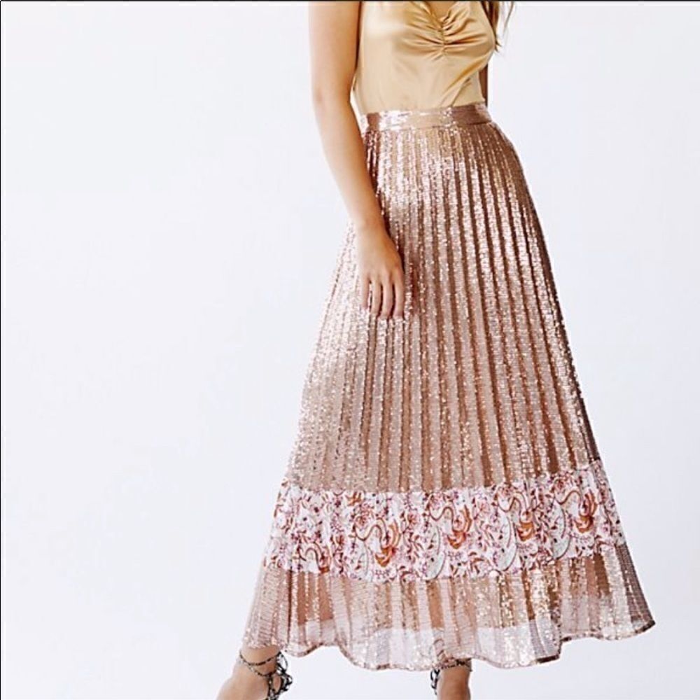 Free People Let's Dance Sequin Maxi Skirt Size 2